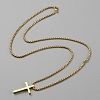 Stainless Steel Cross Pendant Necklace with Box Chains NJEW-WH0016-48G-2
