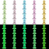 50Pcs 5 Colors Luminous Resin Cute Little Cuttlefish Ornaments RESI-SZ0003-44-1