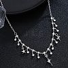 Alloy Micro Pave Cubic Zirconia Pendant Bib Necklaces for Women PW-WG44820-01-3