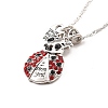 Colorful Rhinestone Ladybird and Heart Pendant Necklace LS-NJEW-I113-13P-1