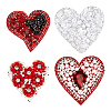 4Pcs 4 Styles Computerized Embroidery Cloth Iron on/Sew on Patches DIY-FG0006-96-1