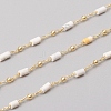 Handmade Natural Howlite Beaded Chains CHC-E021-01G-4