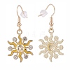 3 Pairs 3 Styles Star & Moon & Sun Alloy Enamel Dangle Earrings EJEW-JE04870-7