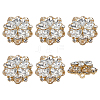 6Pcs Glass Rhinestone Shank Buttons BUTT-FG0001-52G-6