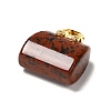 Natural Mahogany Obsidian Brass Pendants KK-E274-01G-11-4