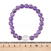 2Pcs 2 Styles Natural Amethyst & Quartz Crystal Round Beaded Stretch Bracelet Sets BJEW-TA00751-5