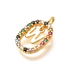 Brass Micro Pave Cubic Zirconia Pendants ZIRC-P123-01G-W02-2