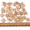 50Pcs Plant Theme Unfinished Wood Leaf Shaped Cutouts WOCR-PW0003-01-2
