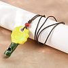 Adjustable Sunflower Porcelain Whistle Pendant Waxed Cord Necklaces for Women FB-CBA68CE-01B-2