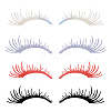 SUPERFINDINGS 4 Pairs 4 Colors PET Eyelash Car Stickers STIC-FH0001-02-1