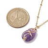 Natural Amethyst with Brass Pendant Necklaces NJEW-JN04679-02-3