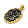 Natural Black Lip Shell Carved Nine Tailed Fox Pendants KK-D537-06G-03-2