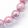 Pearlized Handmade Porcelain Round Beads PORC-S489-10mm-16-1