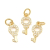 925 Sterling Silver Pave Clear Cubic Zirconia Key Charms STER-A049-07G-1