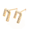 Brass Micro Pave Clear Cubic Zirconia Stud Earrings EJEW-O103-22G-1