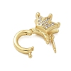 Brass Micro Pave Clear Cubic Zirconia Twister Clasps KK-P293-02-G-3