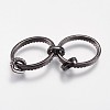 Brass Micro Pave Cubic Zirconia Links Rings KK-I614-035B-2