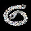 Electroplated Transparent Glass Beads Strands GLAA-G092-A05-4