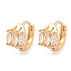 Brass Micro Pave Clear Cubic Zirconia Hoop Earrings EJEW-A107-02D-KCG-1