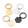 4Pcs 4 Styles Stainless Steel Keychains KEYC-TA0004-81B-2