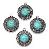 Synthetic Turquoise Pendants X1-PALLOY-TAC0044-58AS-1