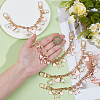 4Pcs 2 Styles Alloy Pink Enamel Bowknot Heart Charms Bag Decorative Chains HJEW-UN00104-4