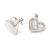 Rack Plating Brass Heart Stud Earrings X-EJEW-Q766-02P-2