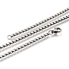 Non-Tarnish 304 Stainless Steel Box Chain Necklaces NJEW-O110-05I-P-3