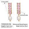 304 Stainless Steel Rectangle Tassel Stud Earrings HE5353-3-1