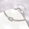 Brass Box Chain Knot 2-Strand Bracelets for Women KK-CBA68DA-17B-P-3