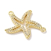 Rack Plating Brass Micro Pave Clear Cubic Zirconia Connector Charms KK-Z039-37G-2