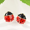 Brass Stud Earrings EJEW-C134-02G-2