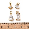4Pcs 4 Styles 304 Stainless Steel & Glass Pendants GL-CBAC8BB-01G-04-3