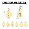 24Pcs 6 Styles 304 Stainless Steel Charms STAS-UN0048-91-3