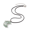 4Pcs 4 Style Natural & Synthetic Mixed Gemstone Crescent Pendant Necklaces Set NJEW-TA00032-4