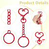 45Pcs 9 Colors Heart Alloy Baking Paint Swivel Clasps and Iron Rings KEYC-GA00015-3