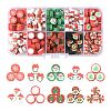 200Pcs 10 Styles Handmade Polymer Clay Christmas Theme Beads CLAY-FS0001-52-1