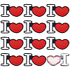 12Pcs Heart with Letter I Pattern Polyester Embroidery Iron on Applique Patch PATC-FG0001-63-1