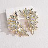 304 Stainless Steel Glass Stud Earrings for Women EJEW-M095-10G-01-1