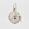 Filigree Round Brass Cage Pendants LS-KK-D389-06P-B-1