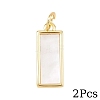 2Pcs Natural Shell Rectangle Pendants KK-YW0003-77-1