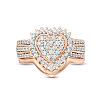 2Pcs Alloy with Crystal Rhinestone Finger Rings FS-WG59BB6-08-2