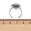 304 Stainless Steel Cuff Ring Components STAS-D372-07P-05-3