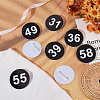 1 Set Round ABS Plastic Number Brooches Sets JEWB-OC0001-02D-5