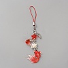 Fish Alloy Acrylic Mobile Straps HJEW-WH0036-125C-1