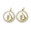 Gesture Theme Brass Micro Pave Cubic Zirconia Pendants KK-G485-18B-G-1