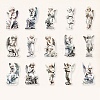 Sculpture Women Waterproof PET Stickers Set DIY-G120-04C-1