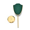Bust Shaped Microfiber Necklace Display Stands with Golden Tone Aluminum Alloy Support ODIS-H006-01B-3
