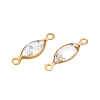 Brass Clear Cubic Zirconia Connector Charms KK-T070-08C-2