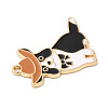 Light Gold Plated Alloy Enamel Pendants ENAM-L041-01E-3